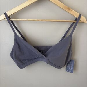 Auden Unlined Crossover Bralette Mauve Gray Large NWT
